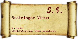 Steininger Vitus névjegykártya